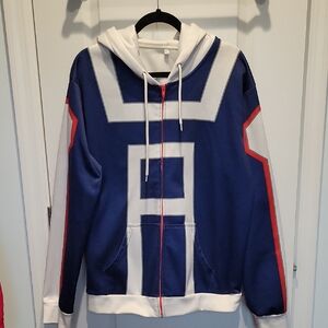 Blue and White Men's Sweater